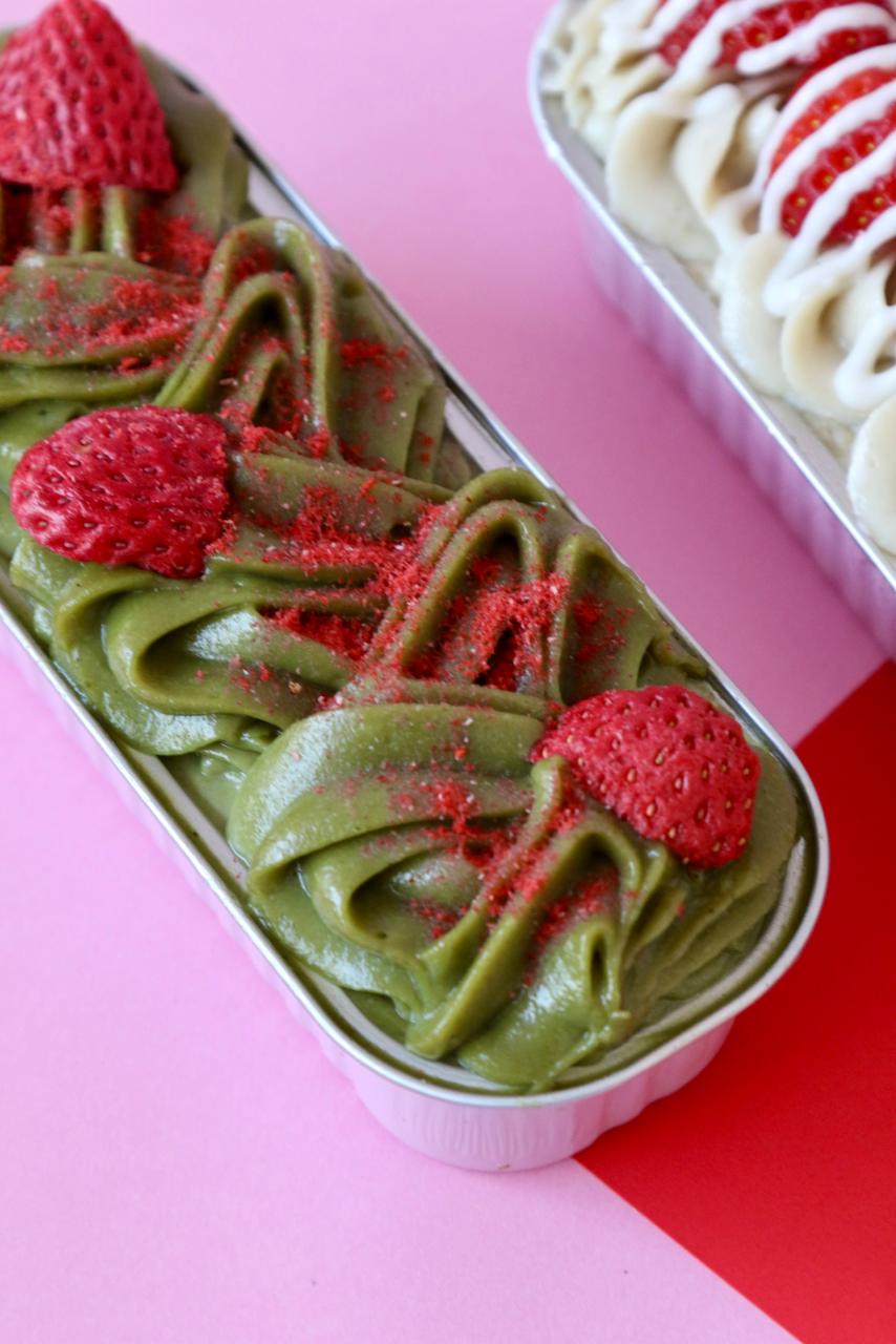 Strawberry Matcha Chunk Cake
